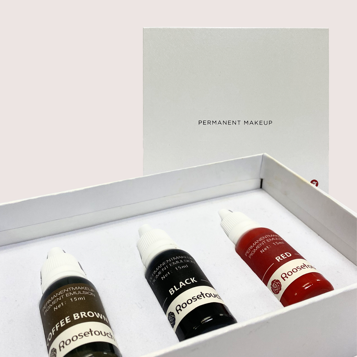 Rosetouch Microblading & Permanent Makeup Pigments – Professional Tattoo Ink Set (Red, Coffee Brown, Black) (0.5 oz, 3 Colors)