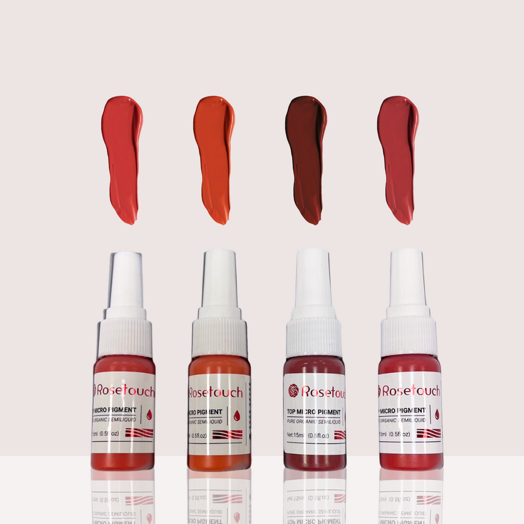 Rosetouch Microblading & Permanent Makeup Lip Pigments – Professional Tattoo Ink Set (0.5 oz, 4 Colors)